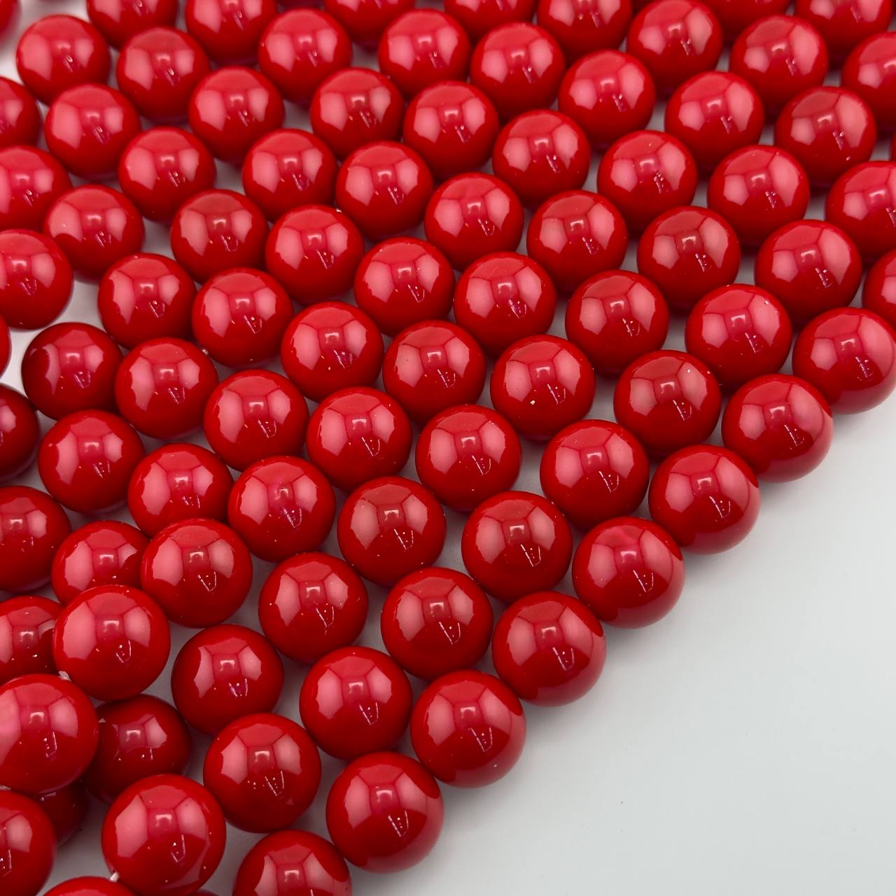 Бусины майорка цвет красный размер 6мм 8мм 10мм 12мм 14мм 16мм